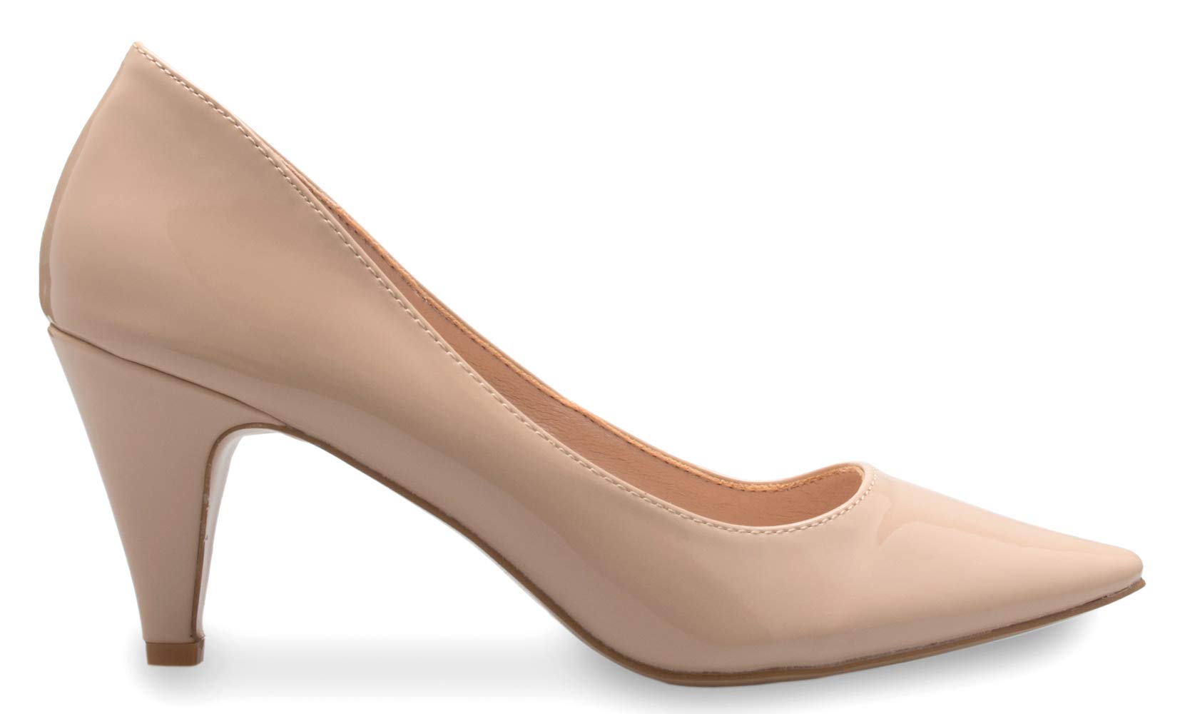 Olivia K Women's Classic D'Orsay Closed Toe Mid Stiletto Heel Pump | Dress, Work, Party Low Heeled Pumps | - Comfortable - Image 3