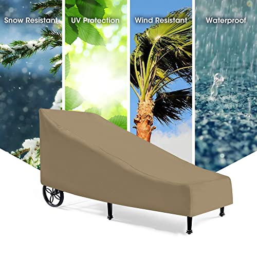 SunPatio Outdoor Chaise Lounge Cover, 76 Inch Waterproof Patio Furniture Lounge Chair Cover with