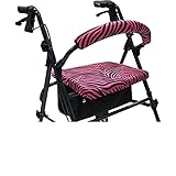 Crutcheze Pink Zebra Rollator Walker Seat and