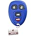 KeylessOption Key Fob Replacement for 2005 2006 2007 2008 2009 2010 2011 2012 Buick Lacrosse Chevrolet Chevy Cobalt Malibu Pontiac G5 G6 Grand Prix Saturn, 4-Button 15252034, Locksmith Required
