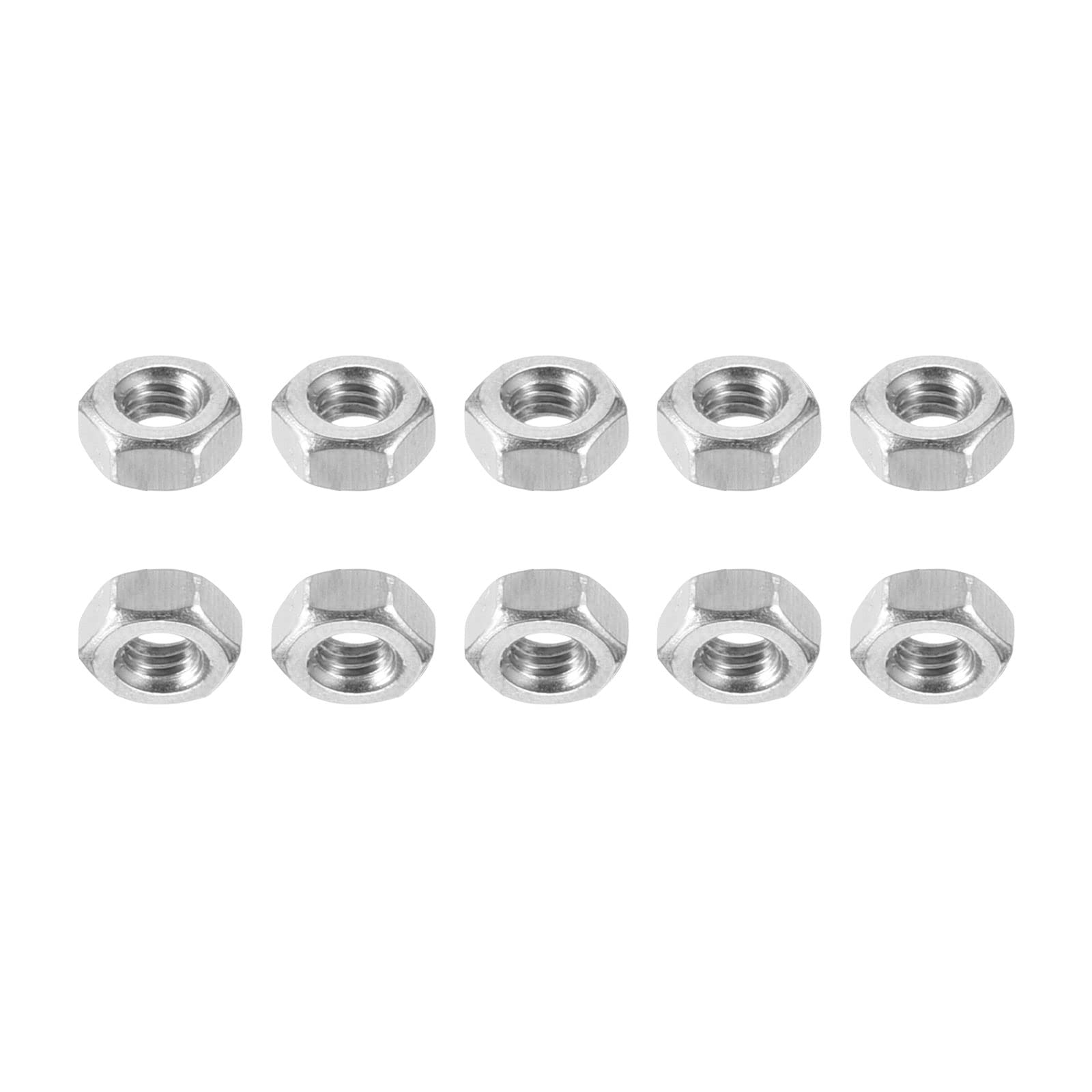 DTGN M4x0.7mm(DxP) Hex Nuts - 50Pack - Good for Home Garage Repair - 304 Stainless Steel Hexagonal Nuts - Silver Tone — image 1