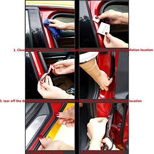 COOL·CAR 16Ft Long Self Adhesive Automotive Rubber Weather Draft Seal Strip Weatherstrip For Car Window Door Soundproofing Engine Cover(Thickened L Type 5M)