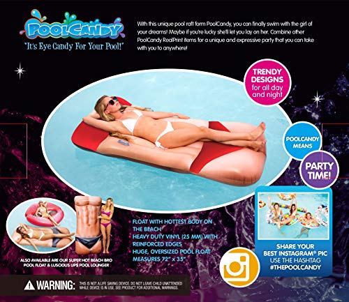 Poolcandy Hot Bod Beach Babe Extra Large Inflatable Pool Lounger-Pool Float-Measures 72" x 35" x 6" - Thumbnail 6