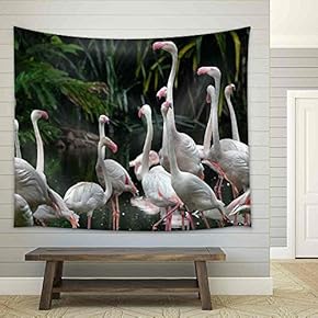 Flamingos - Fabric Wall Tapestry Home Decor - 51x60 inches