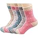 Yshare Women's Super Thick Crew Soft Wool Winter Comfortable Warm Socks (Pack of 3-5), One Size (5-9), Multicolor