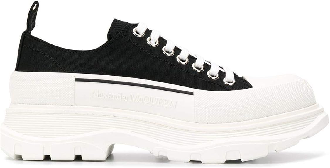 Amazon Alexander Mcqueen ラグジュアリーファッション メンズ w4l ブラック ファブリック 運動靴 シーズンパーマネント シューズ バッグ