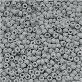 Toho Round Seed Beads 11/0 #53F 'Opaque Frosted Gray' 8g