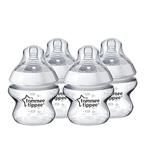 Tommee Tippee Closer To Nature Baby Bottles Extra Slow Flow Breast-Like Nipple With Anti-Colic Valve (5oz, 4 Count)