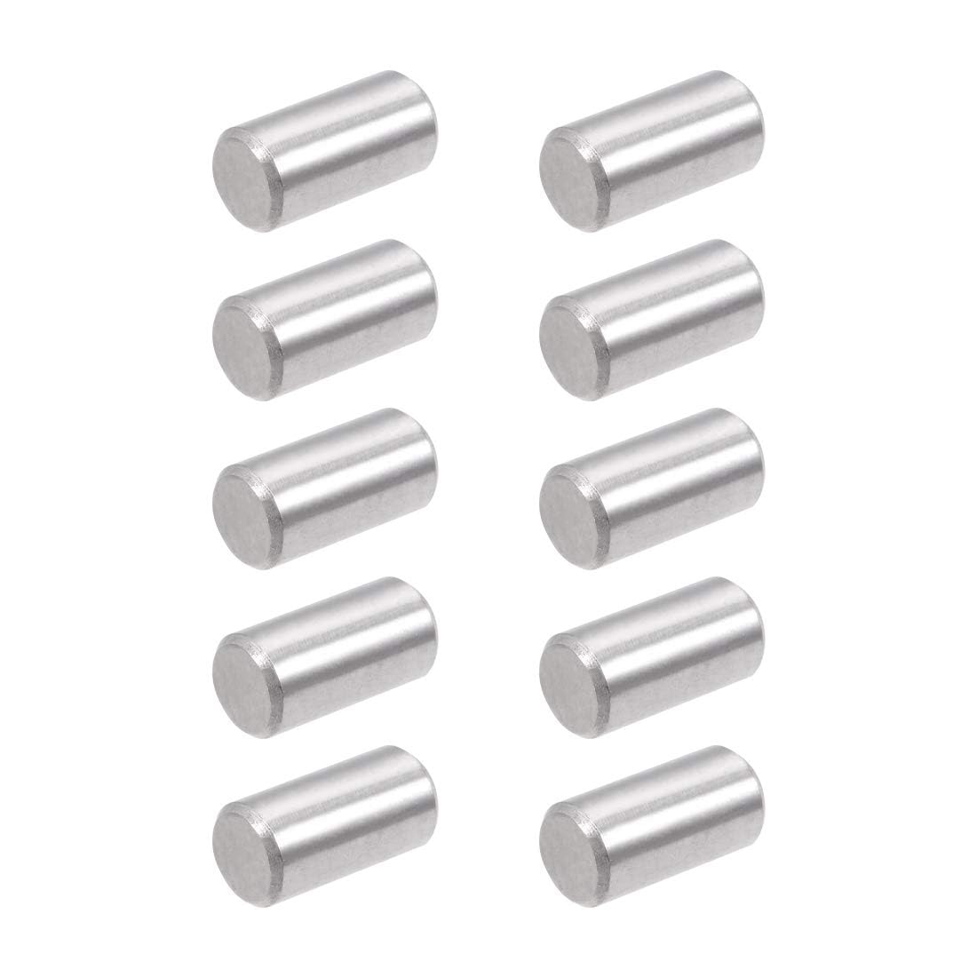 TOP-VIGOR 10Pcs 10mm x 20mm Dowel Pins Shelf Support Pegs, 304 Stainless Steel Cylindrical Shelf Support Pin Fasten Elements Silver Tone