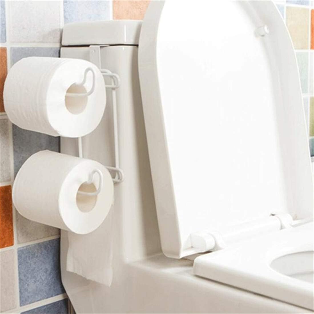 RONGT Toilet Paper Holder - Over The Toilet Tank Double Roll Tissue Towel Paper Holders Organizer for Bathroom Kitchen Storage Organization (B)