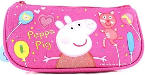 Disney Authentic Licensed Peppa Pig Multi Purpose Triangle Style Pencil Case-PINK