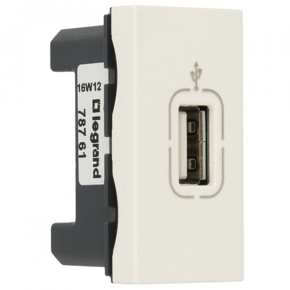 Legrand Mosaic 078761 USB Socket 1 Module White