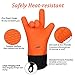 Oven Gloves, Bontip Heat Resistant Oven Mitts Silicone Waterproof Kitchen Gloves Long Baking Mitts with Inner Cotton Layer & Finger & Loop for Grilling Cooking BBQ