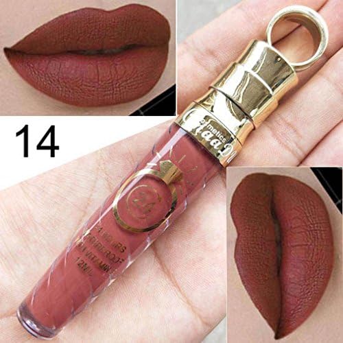 Poluck Matte+ Metallic Liquid Lipstick Waterproof Smooth Long Lasting 24 Hours Beauty Lip Gloss (N)