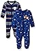 Carter's Baby 2-Pack Cotton Sleep and Play, Blue Stripe/Space, 9 Months