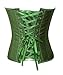 Chicastic Emerald Green Satin Sexy Strong Boned Corset Lace Up Overbust Bustier Bodyshaper Top - Large