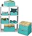 Sorbus Set of 9 Storage Baskets for Organizing, Mesh Hand-Woven Design, Linen Closet Organizers and Storage, Organizer Storage Baskets for Shelves, Variety Pack Organizers and Storage (Aqua)