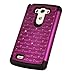 Style4U LG G3 Case, LG G3 Bling Case LG G3 Studded Rhinestone Crystal Bling Hybrid Armor Case Cover for LG G3 with 1 HD Screen Protector and 1 Stylus [Purple/Black]