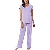 PajamaGram PJs For Women Set - Women Pajamas, Short Sleeve, 100% Cotton