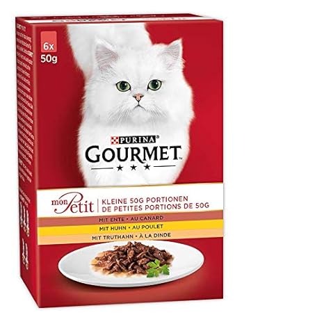 Purina Gourmet Mon Petit Katzennassfutter, hochwertiges Katzenfutter für ausgewachsene Katzen, 8er Pack (8 x 6 x 50 g)