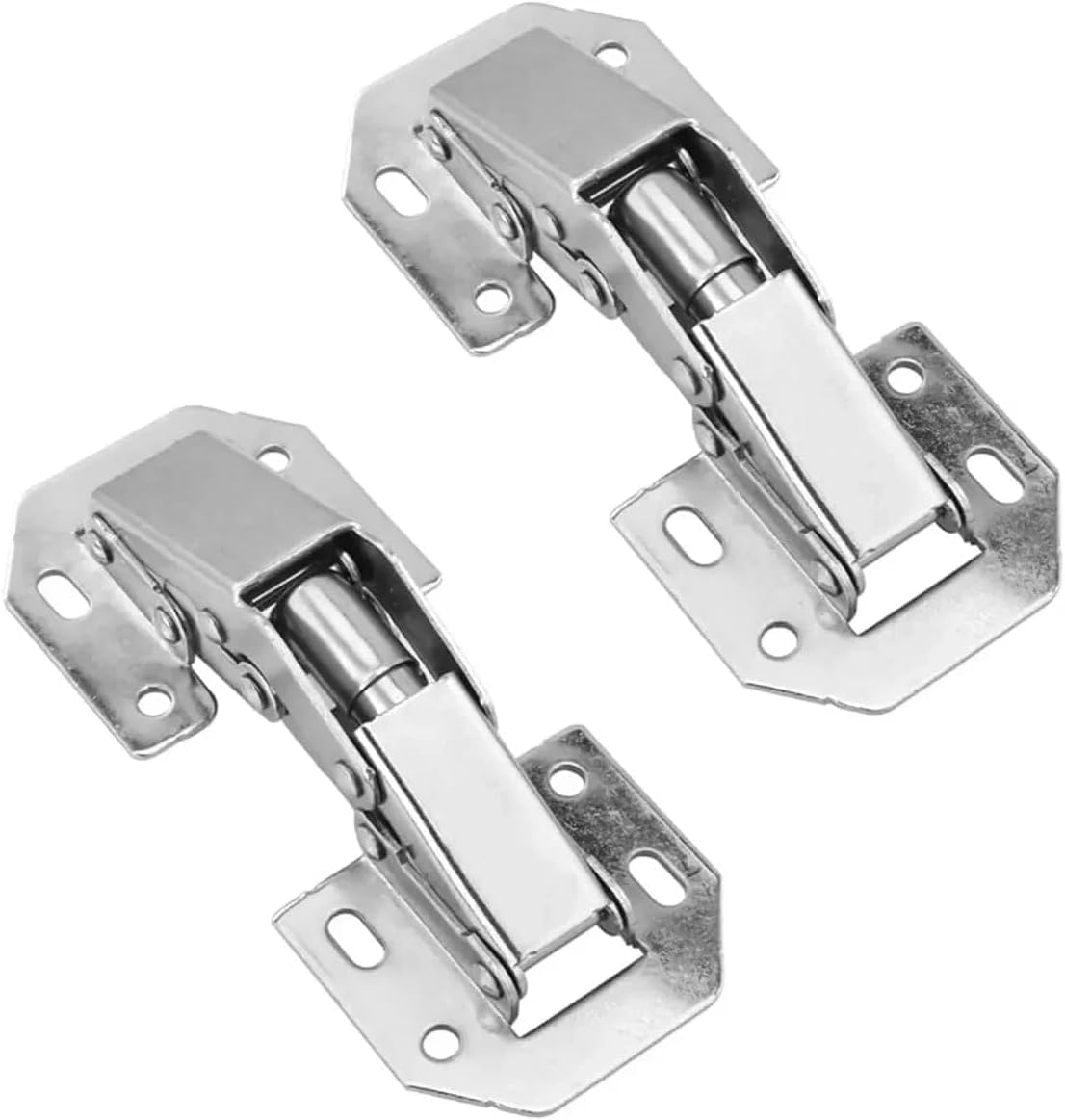 Hettich Screw-On Hinge with Spring, 90° Opening, Nickel-Plated Steel, Full Overlay & Inset Doors, Pack of 2