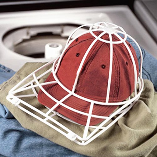 Baseball Hat Cleaner/Cleaning Protector,Ball Cap Washing Frame Cage,Hat Dishwasher Holder,Ballcap Sport Hat Visors Shaper/Rack/Hanger/Form/Organizer for Washing Machine by QISC (White) - Thumbnail 2