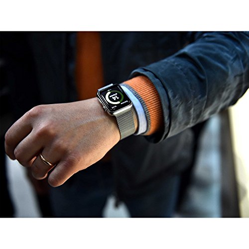 AdMaster Apple Watch Band 42mm Stainless Steel Metal Replacement Wristband Milanese Sport Strap and Apple Watch Screen Protector for Apple Watch Series 3 2 1, Black - Thumbnail 6