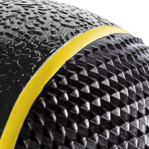 DYNAPRO Medicine Ball | Exercise Ball, Durable Rubber, Consistent Weight Distribution, Comfort Textured Grip for Strength Training (4LB- Yellow)