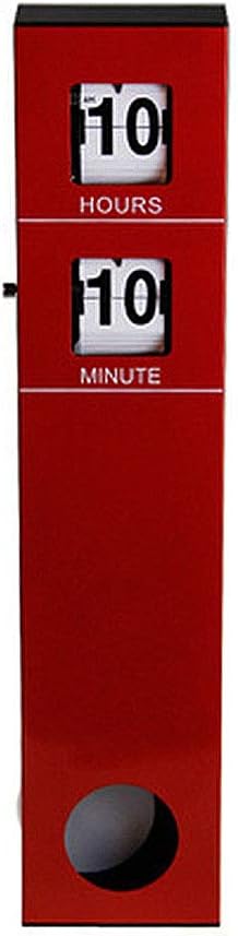 Flip Wall Clock, Retro Mailbox Flip Clock, Flipping Out Clock for Home Decor, Larger Number Auto Flip Down Clock,Red