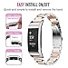 Oitom Stainless Steel Bands Compatilbe with Charge 2,Premium Stainless Steel SS Metal Replacement Watch Band Strap for Smart Fitness Watch(Silver/Rose Gold)