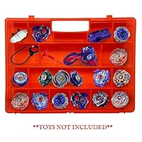 Life Made Better Red Toy Organizer 2.0 Case, More Durable, Built in Handle, Toy Storage Carrying Case Compatible with Beyblade, Battle Box for Kids, Strengthened Compartment Playset Organizer