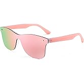 FEISEDY Trendy Rimless Mirrored One Piece Lens Sunglasses Reflective Sun Glasses B4155
