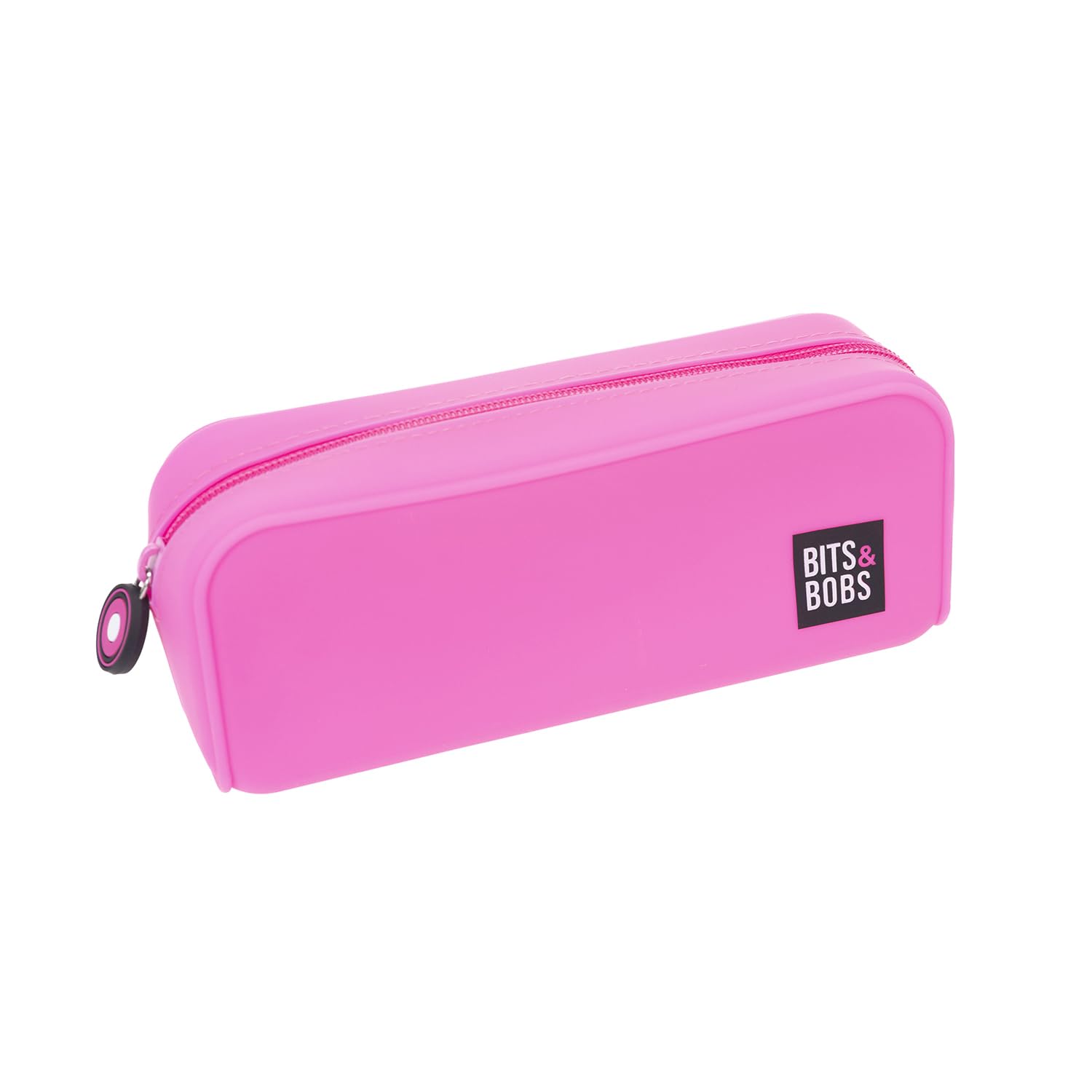 Grafoplás | Fluorescent Pink Silicone Pencil Case | 20x7.5x7.5cm | Soft Touch | Water Resistant | Bits & Bobs Pop Up Design
