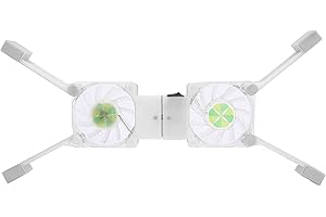 Folding Laptop Cooling Pad, Double Fans LED Blue Light, Large Air Output, Multi‑Space Heat Dissipation, USB Power Interface, 