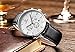 BINGER Date 24 Hr Watch Online Stopwatch Chronograph Watches For Men Black Leather Strap Luminous