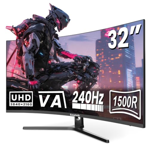 Gawfolk 32 Inch 4K 240Hz Curved Gaming Monitor