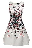 ARANEE Womens Floral Print Flare Sleeveless Vintage Floral Dress