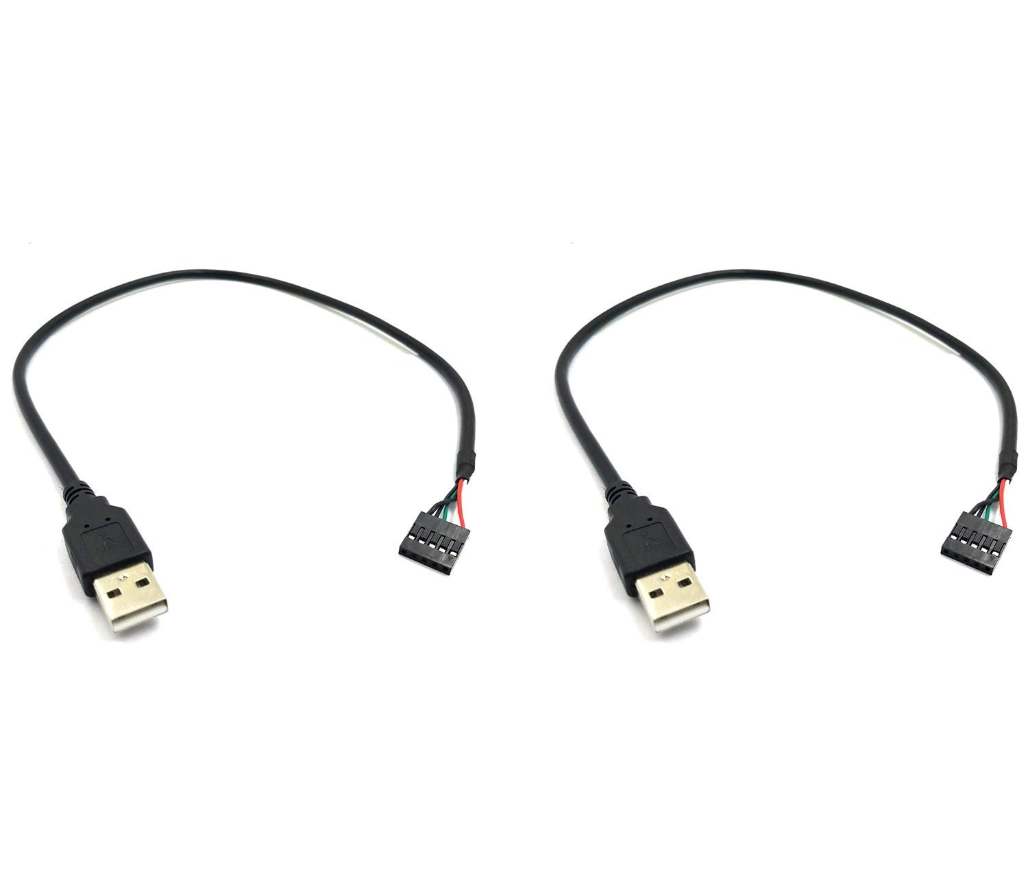 Photo 1 of Duttek (2-Pack 50CM 5 Pin Motherboard Female Header to USB 2.0 Male Adapter Dupont Extender Cable (5Pin/USB M)