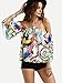 Romwe Women's Off Shoulder Cute Loose Blouse Crop Top Multicolor L