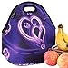 icolor Fashional Purple Hearts Insulated Waterproof Carrying Lunch Tote Bag Cooler Box Neoprene lunchbox Container Soft Case Handbag Travel Outdoor Thermal bag YLB-049