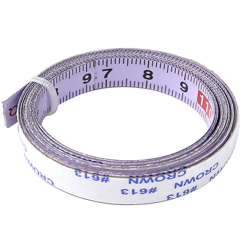 Self Adhesive Metric Scale Ruler POWERTOOL Stainless Steel Miter Tape Measure for T-Track Router Table Saw Woodworking Tool (White,Left to Right 0-3M)