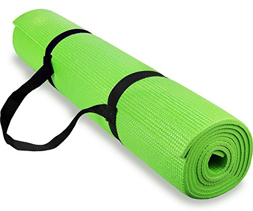 image for Spoga 1/4-Inch Anti-Slip Exercise Yoga Mat with Carrying Strap, Dark G