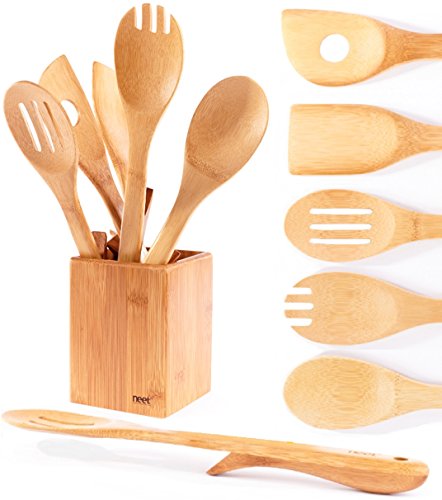Neet Organic Wooden Bamboo Cooking Serving Utensils Organic