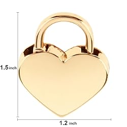 Warmtree Small Metal Heart Shaped Padlock Mini Lock