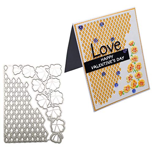 5.31" x 4.13" Cutting Dies, 2 Pack Embossing Stencil Flower Background Metal DIY Nesting Template for Decorative Album Standard Sized Greeting Card Making Scrapbooking Craft by ACKLLR