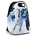 ICOLOR Running Horse Boys Insulated Neoprene Lunch Bag Tote Handbag lunchbox Food Container Gourmet Tote Cooler warm Pouch For School work Office
