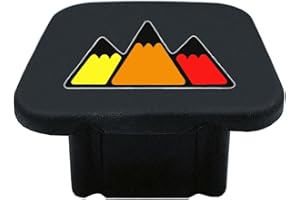 Xiaren 2 Inch Tri-Color 3 Color Logo Trailer Hitch Tube Cover Plug Cap, Rubber Receiver Tube Hitch Plug Fit for Toyota Car Accessories, Yellow Orange Red Hill