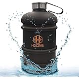 Hydro Jug Vaupan Half Gallon Big Water Bottle, 2.2L/73 OZ Large Leak Proof Sports Jug With Handle, Huge BPA Free PETG Plastic Wide Mouth Drinking Container Flask For Fitness Gym Biking Travel
