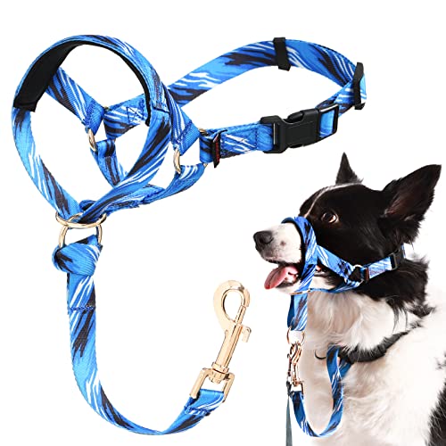 BARKLESS Head Collar for Dogs, No Pull Printed