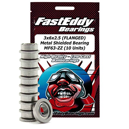 3x6x2.5 (FLANGED) Metal Shielded Sealed Ball Bearings MF63-ZZ (10 Units)